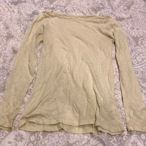 J CREW painter long sleeve tee - pale yellow - S